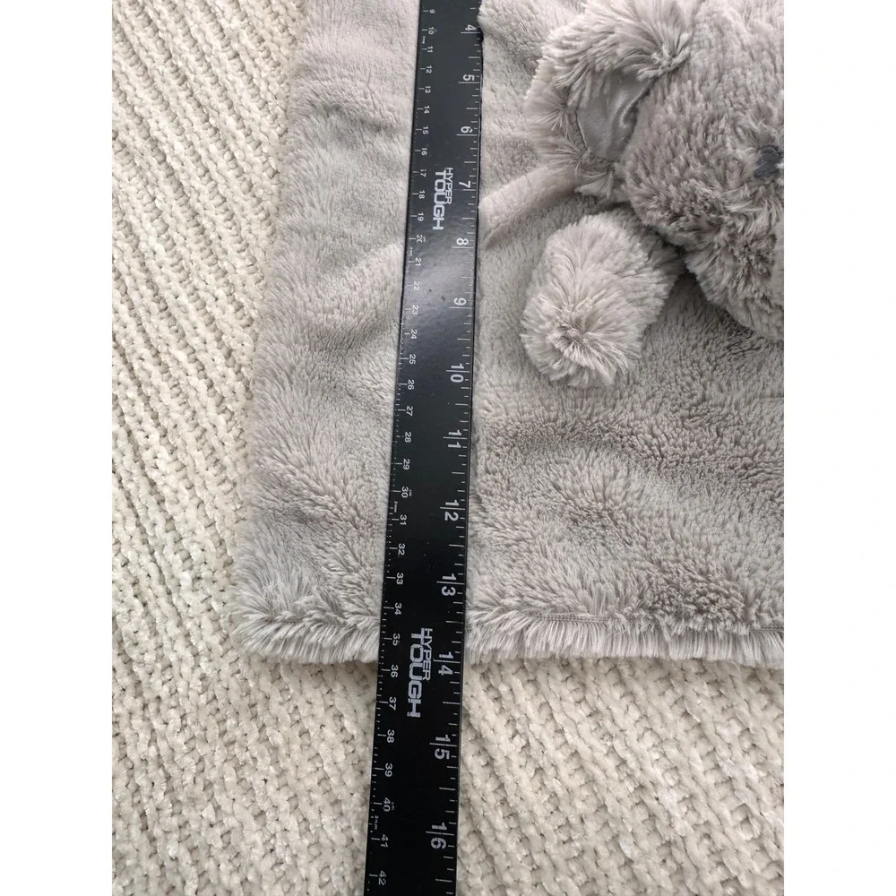Pottery Barn Kids Style Grey Elephant Security Blanket Plush Faux Fur Baby Lovey